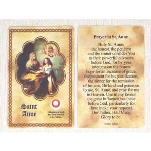  25 St. Anne Third Class Relic Prayer Cards