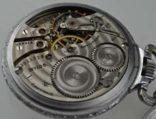 Antique 1921 Hampden 17J 16s Pocket Watch No 108 Art Deco For Repair 