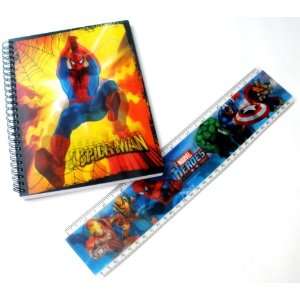 Spider Man Burning City Magic Motion Spiral Notebook Journal & Ruler 