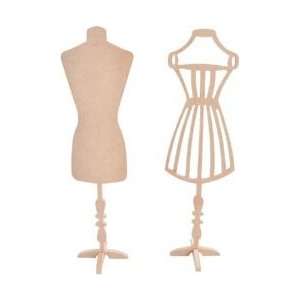  New   Beyond The Page MDF Dress Forms With Stand 2/Pkg by 