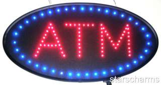 Animated Oval Shape LED Neon Light ATM Open Sign S86  
