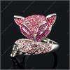 Lovely pink fox Swarovski crystal jewelry ring size 8  
