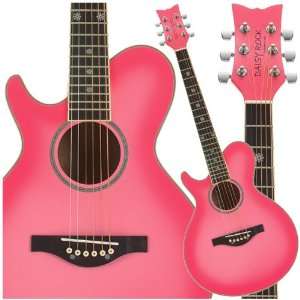 Wildwood Left Handed Acoustic Guitar (Pink Burst): Musical 