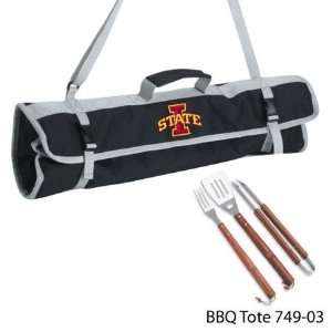   Iowa State Cyclones ISU Deluxe Wooden BBQ Grill Set: Sports & Outdoors