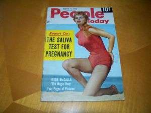 People Today 8/11/54 Irish Mccalla cover 4 pages pin up  