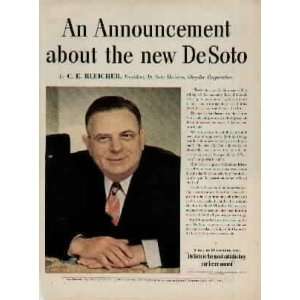  An Announcement about the new DeSoto by C.E. Bleicher, President 