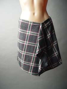   Draping Ruffle Scot Scottish Kilt Style Classic Prep Skirt S  