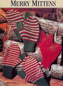 Merry Mittens, child to adult sizes, knit pattern  