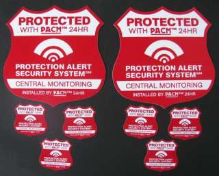 Home Security Alarm Signs &6 STATIC CLING Decals RARE  