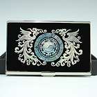 Mother of Pearl Butterfly Flower Design Beauty Mini Purse Compact 