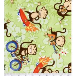  Snuggle Flannel Fabric Boy Monkey