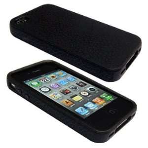Black Egg Crack Flex Gel Skin / Case / Cover for AT&T Apple iPhone 4 