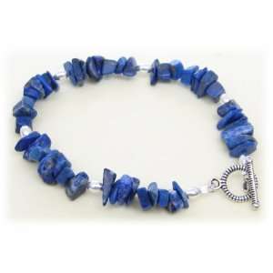   Unique Blue Lapis Chip Bead Bracelet by Dragonheart   20cm Jewelry