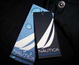 NWT Men Nautica Black Water Resistant Medium Durable Jacket Coat 2274 