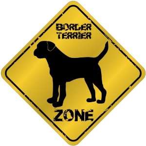  New  Border Terrier Zone   Old / Vintage  Crossing Sign 