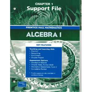  Algebra 1, Chapter 1: Support File (Prentice Hall 