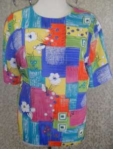 TOP 24W VIBRANT MULTI COLOR CAREER S/S SHELL ALFRED DUNNER (MN 1 2 