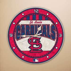  12in Art Glass Clock St Louis Cardinals