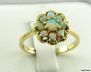 37ctw Genuine OPAL Floral RING   14k Yellow Gold  