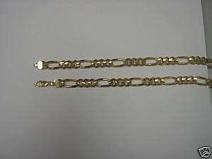 10K Solid Gold Figaro Chain Necklace 22 9.8mm 77.2 grams  