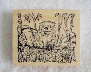 Northwoods rubber stamps Otter Woods Nature Animal  