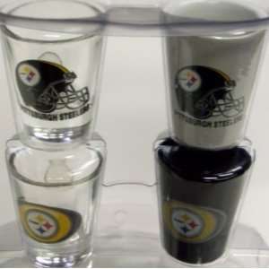  Pittsburgh Steelers Shot Glass Set of 4: Sports & Outdoors