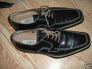 Franco Fortini Black Leather Shoes Size 10 M Italy  