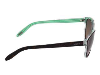 NEW Ralph Lauren Sunglasses Dark tortoise brown frame green stripe 