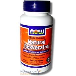  Now Natural Resveratrol 50mg, High Potency, 60 Vcap 
