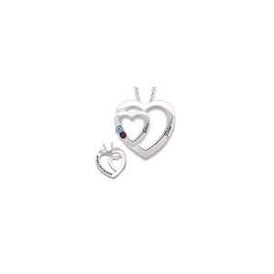   ZALES Sterling Silver Double Heart Engraved Pendant family jewelry