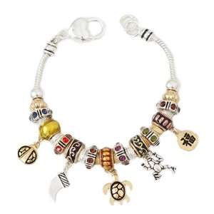  Two Tone Lucky Fashion Charm Bracelet Jewelry