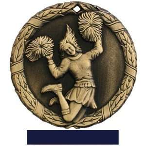  Hasty Awards Custom Cheer Medal M 300CH GOLD/NAVY RIBBON 2 