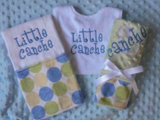 Personalized Minky Lovey,Burp Cloth and Bib Set *GIFT*  