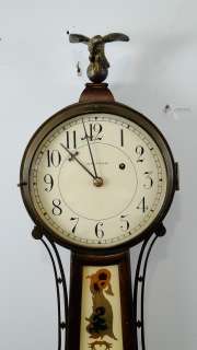 Antique Waltham Weight Driven Patent Timepiece Banjo Clock  