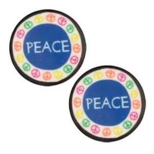   Novelty Button 3/4 Peace Multi By The Package Arts, Crafts & Sewing