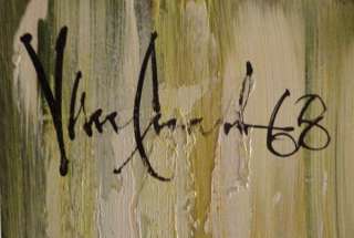 1968 Signed Van Gaard Oil On Board Framed Painting  
