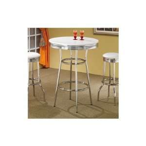Wildon Home 2299W Red Cliff 29 Bar Stool with White Cushion in Chrome 