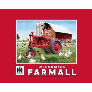  International Harvester McCormick Farmall Fleece Blanket Big Red 