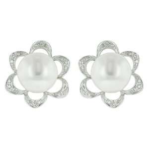  Freshwater Pearl Diamond Earrings: Jewelry