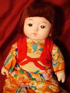   LARGE, 13 VINTAGE JAPANESE GOFUN BABY DOLL, c. 1960s Girl  