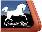 cowgirl up arabian horse trailer decal sticker one day shipping