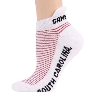  South Carolina Gamecocks Ladies White Garnet Striped Ankle 