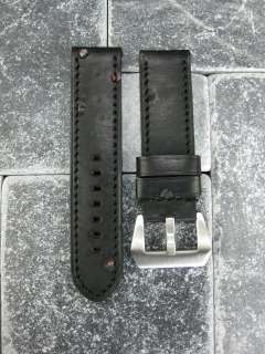 22mm NEW MOON COW LEATHER STRAP Band for PANERAI Black  