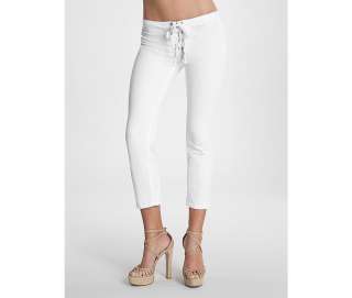   Lace up Capris Cropped Pants Jeans White sz 29, 30 885658765729  