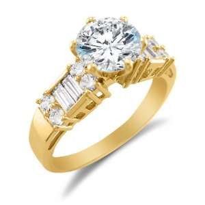  CZ Cubic Zirconia Engagement Ring 2.0ct.: Sonia Jewels: Jewelry