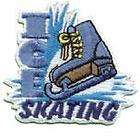 girl boy cub ice skating blue fun patches crests badges scouts guide 