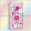 3D Rose Bling Crystal Case Rhinestone Cover Skin For Apple iPhone 4S 