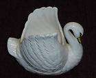 vtg teleflora ivory swan bird figurine garden planter vase pot