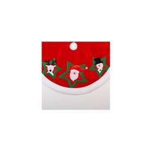  48 Red Plush Christmas Characters Tree Skirt with Green 