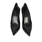 22186 auth GUCCI black leather Pumps Shoes 38C w Bamboo